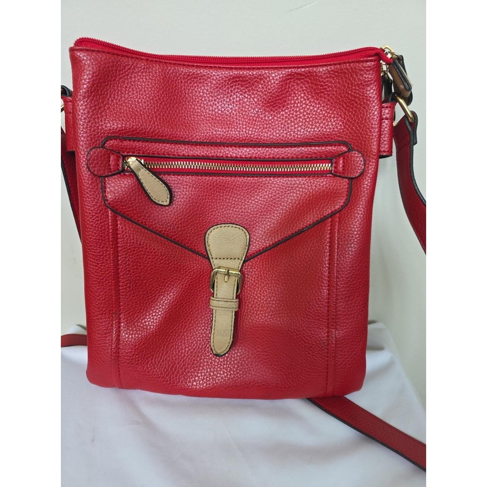 Women's Colorful Red Charming Charlie Purse With 2 Outside Pockets